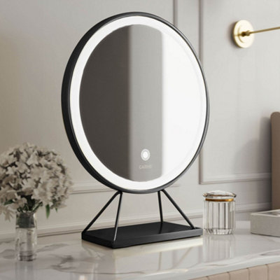 Lucia Large Black Frame Touch Sensor LED Makeup Mirror with Lights