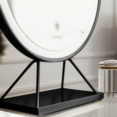 Lucia Large Black Frame Touch Sensor LED Makeup Mirror with Lights