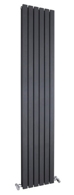 Lucia Square Vertical Double Panel Radiator - 1800mm x 354mm - 3878 BTU - Anthracite - Balterley