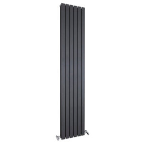 Lucia Square Vertical Double Panel Radiator - 1800mm x 354mm - 3878 BTU - Anthracite - Balterley