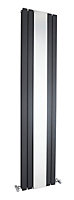 Lucia Square Vertical Double Panel Radiator with Mirror - 1800mm x 354mm - 3344 BTU - Anthracite - Balterley
