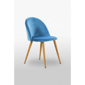 Lucia Velvet Dining Chair Single, Blue