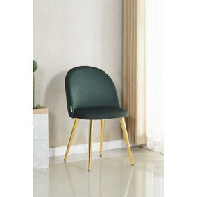 Lucia Velvet Dining Chair Single, Green