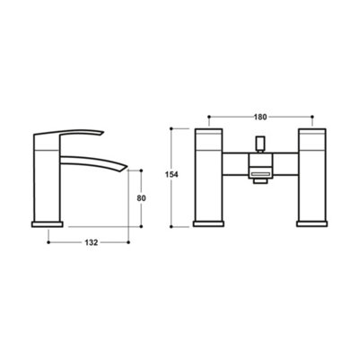 Lucia Waterfall Basin Mixer & Bath Shower Mixer Tap Chrome - 4