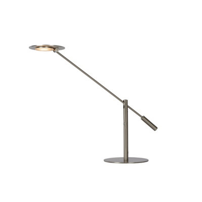 Lucide Anselmo Modern Desk Lamp - LED Dim. - 1x9W 3000K - Satin Chrome