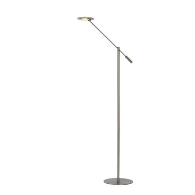 Lucide Anselmo Modern Floor Reading Lamp 25cm - LED Dim. - 1x9W 3000K - Satin Chrome