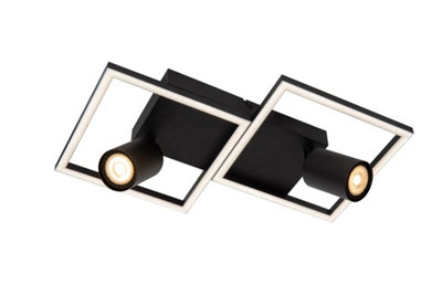 Lucide Arianne Flush ceiling light - LED - 2xGU10 - Black