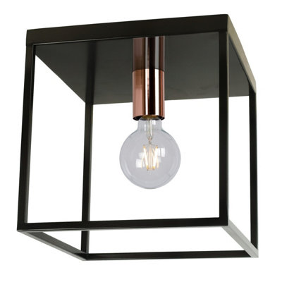 Lucide Arthur Modern Flush Ceiling Light - 1xE27 - Black