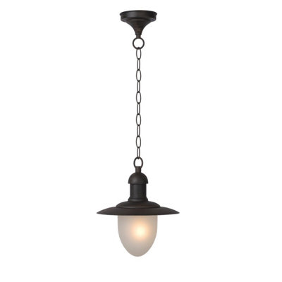 Lucide Aruba Cottage Pendant Light Outdoor 25cm - 1xE27 - IP44 - Rust Brown