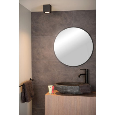 Lucide Aven Modern Surface Mounted Ceiling Spotlight Bathroom - 1xGU10 - IP65 - Black