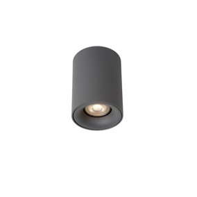 Lucide Bentoo-Led Modern Surface Mounted Ceiling Spotlight 8cm - LED Dim. - GU10 - 1x5W 3000K - Grey