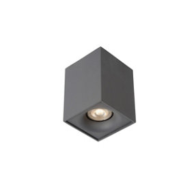 Lucide Bentoo-Led Modern Surface Mounted Ceiling Spotlight - LED Dim. - GU10 - 1x5W 3000K - Grey