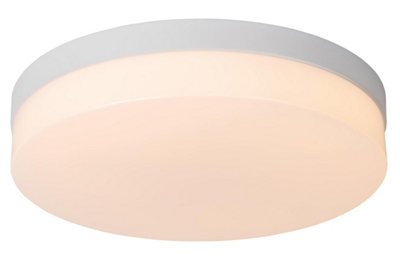 Lucide Biskit Modern Flush ceiling light Bathroom 34,5cm - LED - 1x24W 2700K - IP44 - White