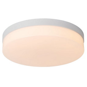 Lucide Biskit Modern Flush ceiling light Bathroom 34,5cm - LED - 1x24W 2700K - IP44 - White