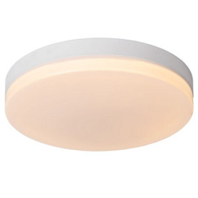 Lucide Biskit Modern Flush ceiling light Bathroom 40cm - LED - 1x36W 2700K - IP44 - White