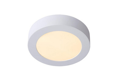 Lucide Brice-Led Modern Flush Ceiling Light Bathroom 18cm - LED Dim. - 1x12W 3000K - IP44 - White