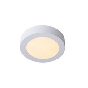 Lucide Brice-Led Modern Flush Ceiling Light Bathroom 18cm - LED Dim. - 1x12W 3000K - IP44 - White