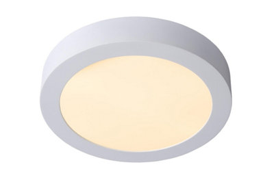 Lucide Brice-Led Modern Flush Ceiling Light Bathroom 24cm - LED Dim. - 1x15W 3000K - IP44 - White