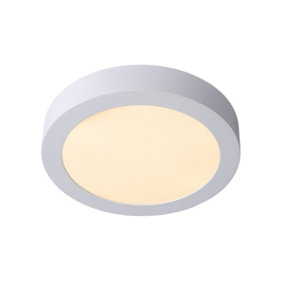 Lucide Brice-Led Modern Flush Ceiling Light Bathroom 24cm - LED Dim. - 1x15W 3000K - IP44 - White