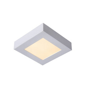 Lucide Brice-Led Modern Flush Ceiling Light Bathroom - LED Dim. - 1x15W 3000K - IP44 - White