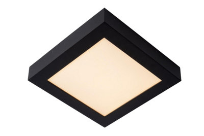 Lucide Brice-Led Modern Flush Ceiling Light Bathroom - LED Dim. - 1x20W 3000K - IP44 - Black