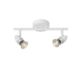 Lucide Caro-Led Modern Twin Ceiling Spotlight - LED - GU10 - 2x5W 2700K - White
