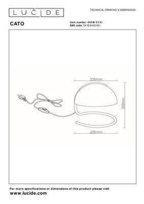 Lucide TYCHO - Tafellamp - 2xG9 - Zwart