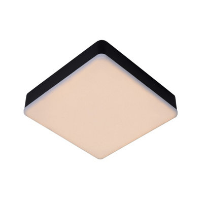 Lucide Ceres-Led Modern Flush Ceiling Light Bathroom - LED Dim. - 1x30W 3000K - IP44 - Black