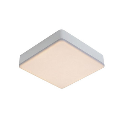 Lucide Ceres-Led Modern Flush Ceiling Light Bathroom - LED Dim. - 1x30W 3000K - IP44 - White