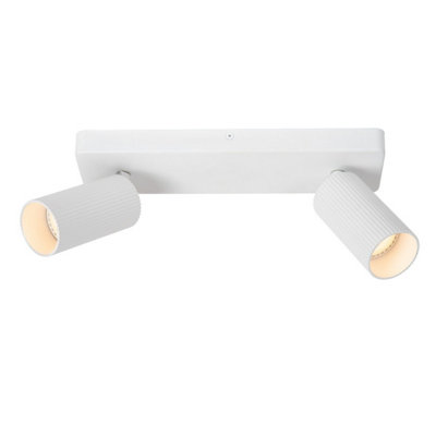 Lucide Clubs Modern Twin Ceiling Spotlight - 2xGU10 - White | DIY at B&Q