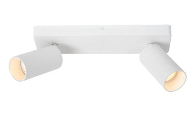Lucide Clubs Modern Twin Ceiling Spotlight - 2xGU10 - White
