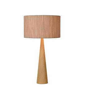 Lucide Conos Scandinavian Table Lamp 35cm - 1xE27 - Light Wood