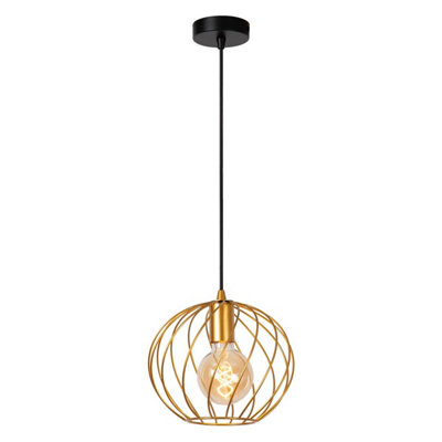 Lucide Danza Classic Pendant Light 25cm - 1xE27 - Matt Gold, Brass