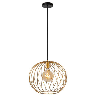 Lucide Danza Classic Pendant Light 40cm - 1xE27 - Matt Gold, Brass