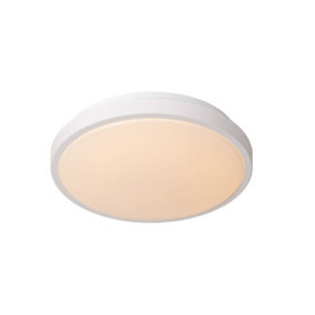 Lucide Dasher Modern Flush ceiling light Bathroom 29,3cm - LED - 1x12W 2700K - IP44 - White