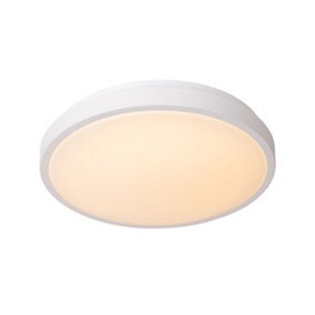 Lucide Dasher Modern Flush ceiling light Bathroom 34,8cm - LED - 1x18W 2700K - IP44 - White
