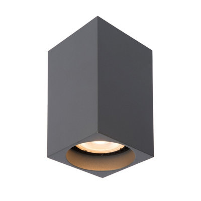 Lucide Delto Modern Surface Mounted Ceiling Spotlight - LED Dim to warm - GU10 - 1x5W 2200K/3000K - Grey