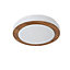 Lucide Dimy Modern Flush Ceiling Light Bathroom 28,6cm - LED Dim. - 1x12W 3000K - IP21 - 3 StepDim - Wood