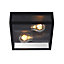 Lucide Dukan Modern Flush Ceiling Light Outdoor - 2xE27 - IP65 - Black