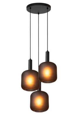 Lucide ELOISE - Pendant light - 40 cm - 3xE27 - Black