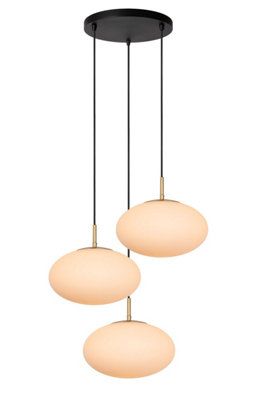 Lucide ELYSEE - Pendant light - 55 cm - 3xE27 - Opal