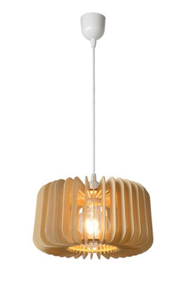 Lucide Etta Scandinavian Pendant Light 29cm 1xE27 Light Wood