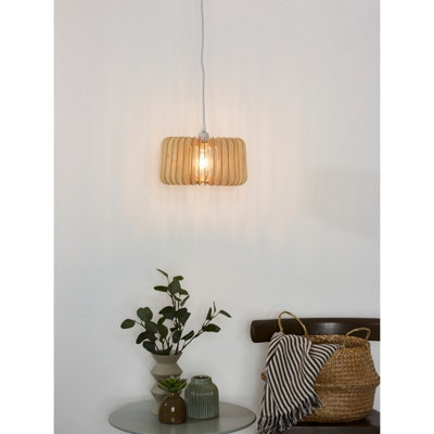 Lucide Etta Scandinavian Pendant Light 29cm - 1xE27 - Light Wood
