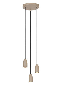 Lucide Evora Modern Pendant light 25cm - 3xGU10 - Taupe