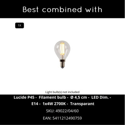 Lucide Extravaganza Frizzle Retro Table Lamp 18cm - 1xE14 - Brown