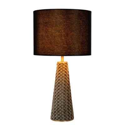 Lucide Extravaganza Velvet Retro Table Lamp 25cm - 1xE27 - Black