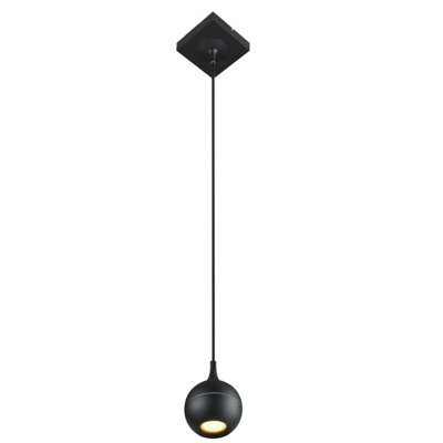 Lucide Favori Modern Pendant Light Bathroom - 1xGU10 - IP44 - Black