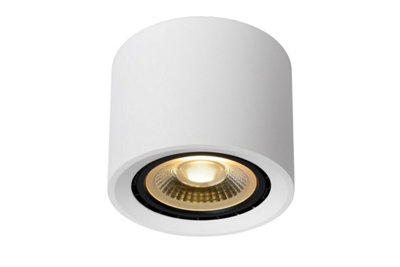 Lucide Fedler Modern Surface Mounted Ceiling Spotlight 12cm - LED Dim to warm - GU10 - 1x12W 2200K/3000K - White