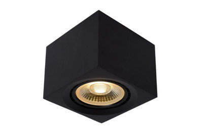 Lucide Fedler Modern Surface Mounted Ceiling Spotlight - LED Dim to warm - GU10 - 1x12W 2200K/3000K - Black