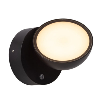 Lucide FINN - Day/Night Sensor Wall light Outdoor - LED - 1x12W 3000K - IP54 - Black